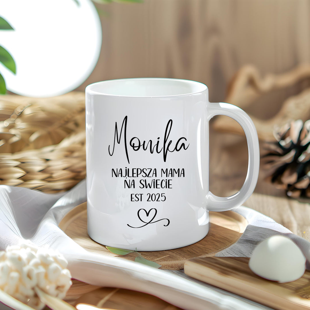 Personalised Best Mother Mug EST- Gift for Mum Birthday Present - Najlepsza Mama