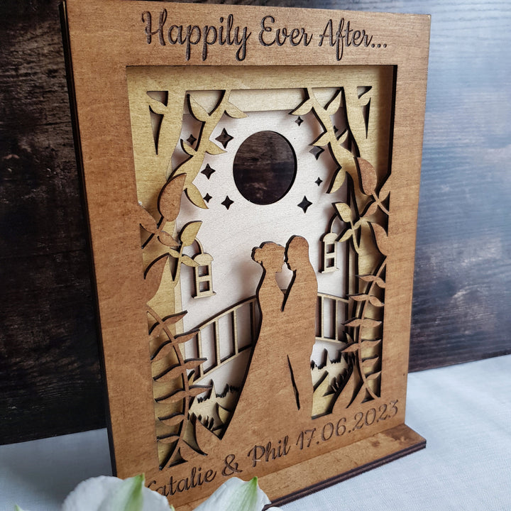 Happily Ever After Personalised Wedding Keepsake - Custom Wooden Layered Gift