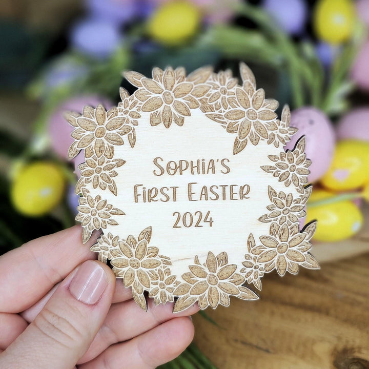Baby's First Easter Wooden Plaque: Personalised Milestone Photo Prop