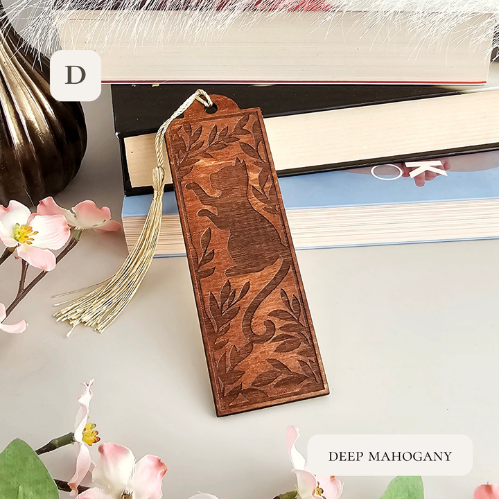 Personalised Wooden Cat Bookmark – Unique Handmade Gift for Readers