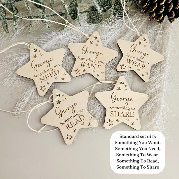 Personalised Christmas Wooden Gift Tags - Customizable Holiday Labels