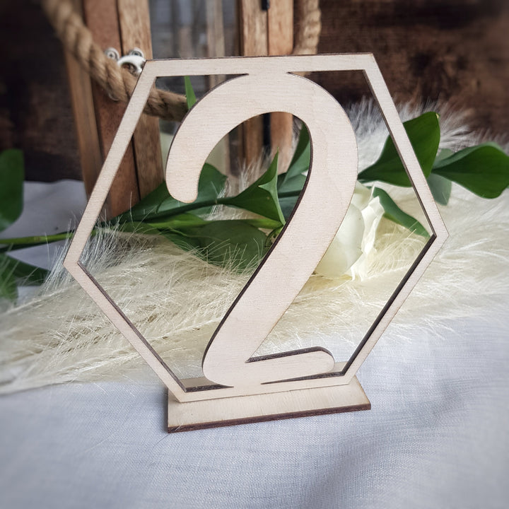 Rustic Hexagon Wooden table numbers, Unique Wedding Table Numbers, Wooden Table decoration, Rustic table décor