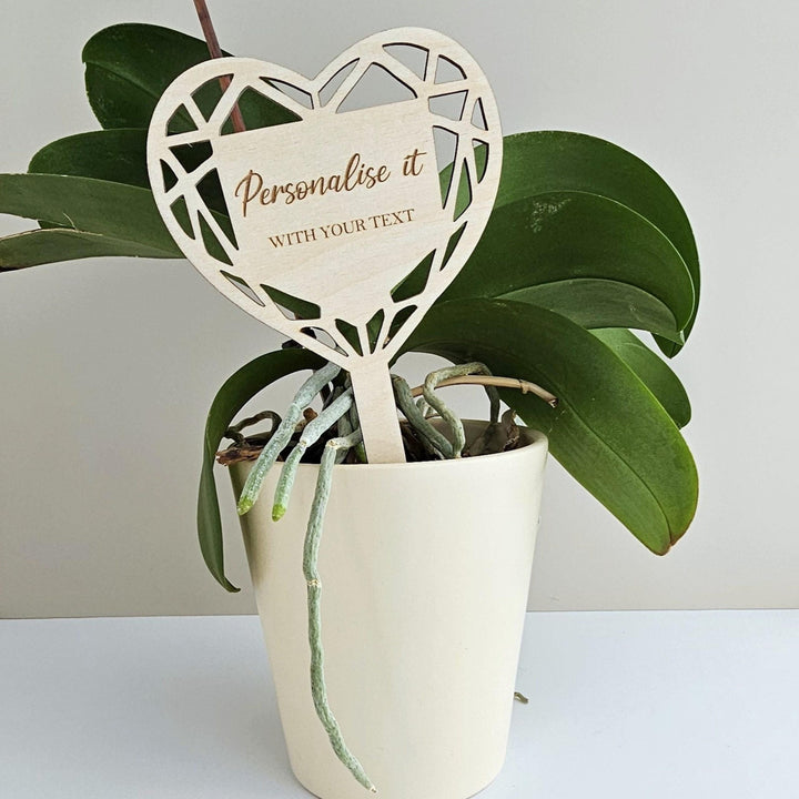 Custom Wooden Plant Tag - Personalised Gift for Anniversaries Mothers Day Birthdays Teacher Appreciation New Home