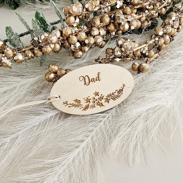 Personalized Wooden Christmas Gift Tags  Luxury Wrapping Labels for Wreaths  Gift Boxes