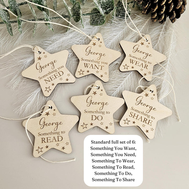 Personalised Christmas Wooden Gift Tags - Customizable Holiday Labels