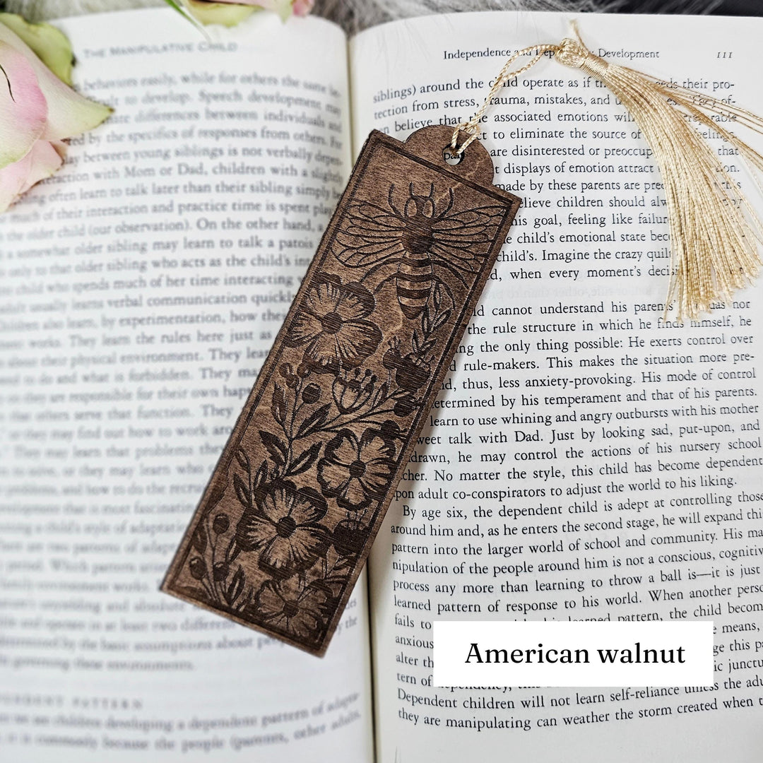 Bee Bookmark - Personalised Engraved Wooden Gift for Book Lovers