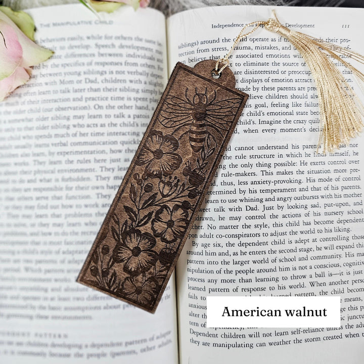 Bee Bookmark - Personalised Engraved Wooden Gift for Book Lovers