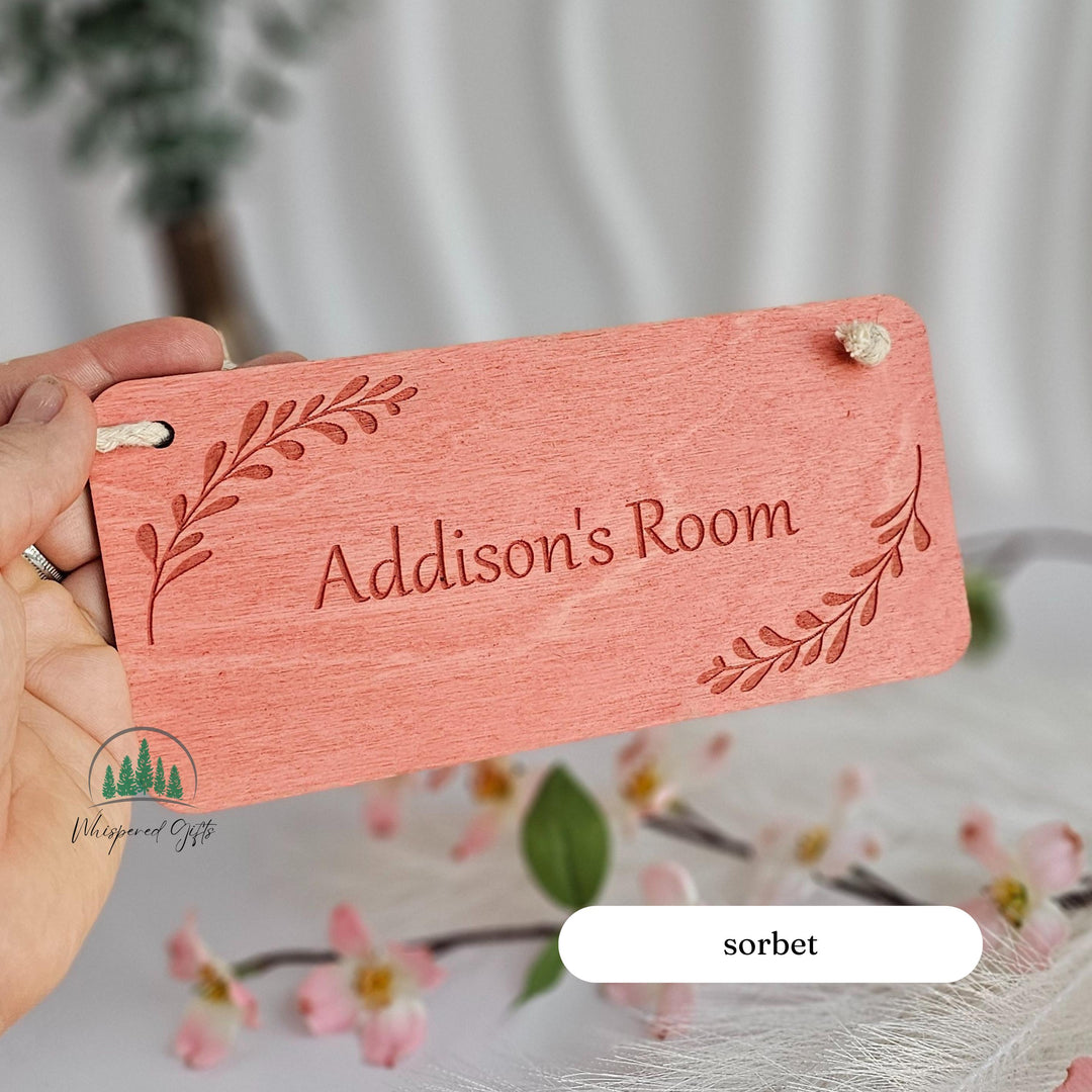 Personalised Rustic Wood Plaque: Laser Engraved Leaf Design
