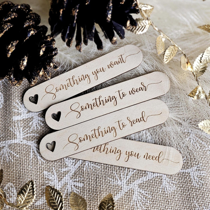 Personalised Wooden Christmas Gift Tags - Sustainable Reusable Holiday Present Wrapping