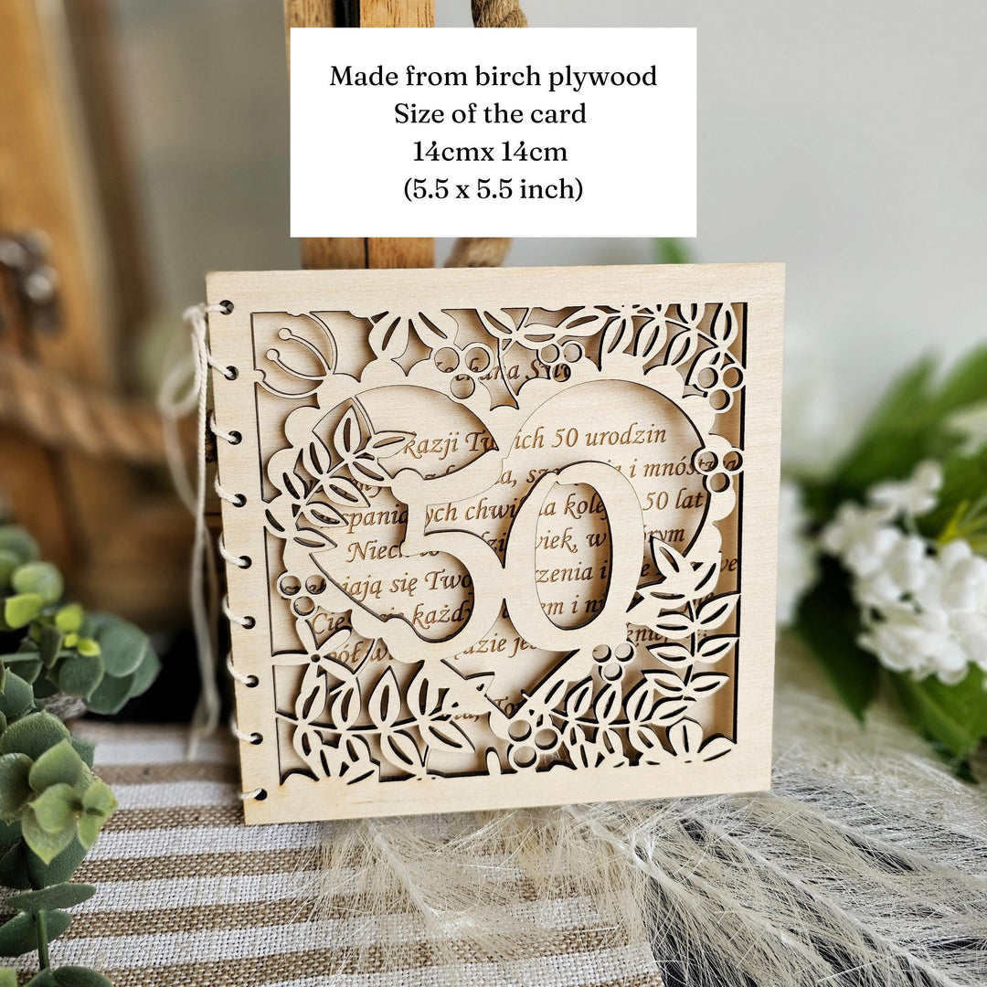 Personalised Wooden Anniversary Card - Heart of Flowers Keepsake Gift