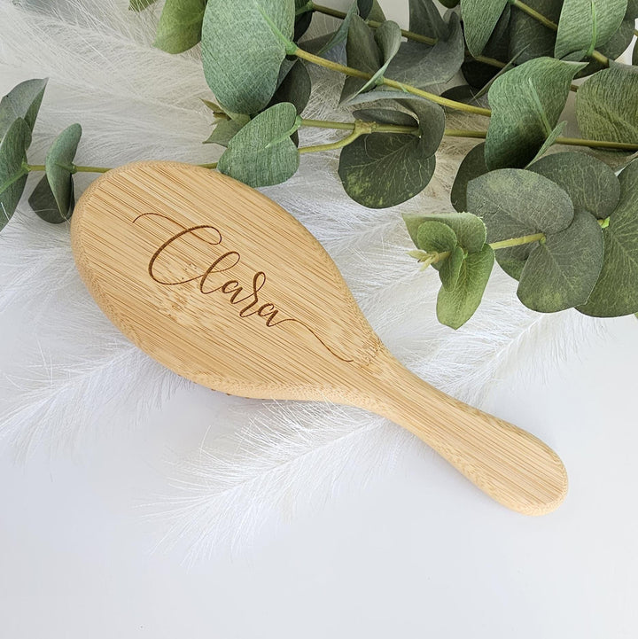 Personalized Eco-Friendly Bamboo Hairbrush - Engraved Gift for Dancer Girlfriend Mother Teenage Girl