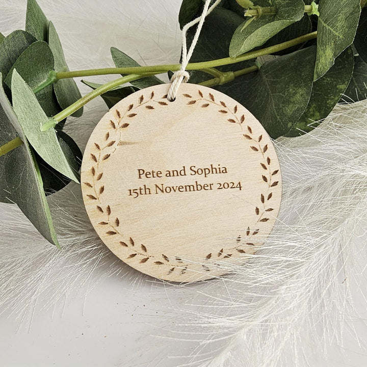 Personalised Rustic Wooden Gift Tag - Hanging Wine Tag for Birthdays Anniversaries Weddings