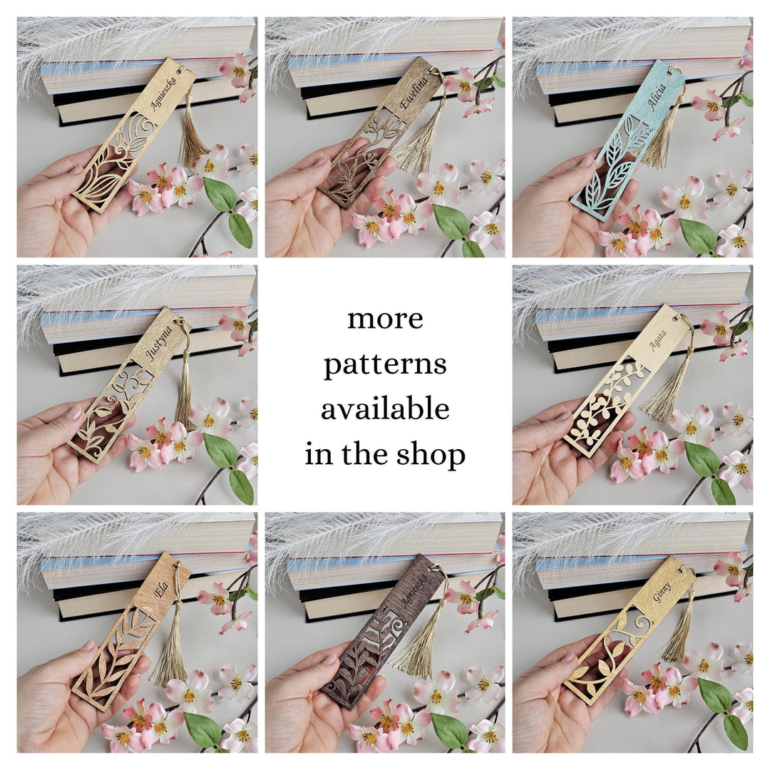 Personalised Wooden Bookmark - Swirling Floral Zodiac Engraved Gift