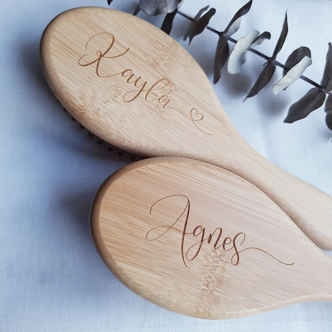 Personalized Eco-Friendly Bamboo Hairbrush - Engraved Gift for Dancer Girlfriend Mother Teenage Girl