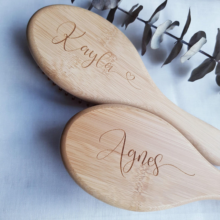 Personalized Eco-Friendly Bamboo Hairbrush - Engraved Gift for Dancer Girlfriend Mother Teenage Girl