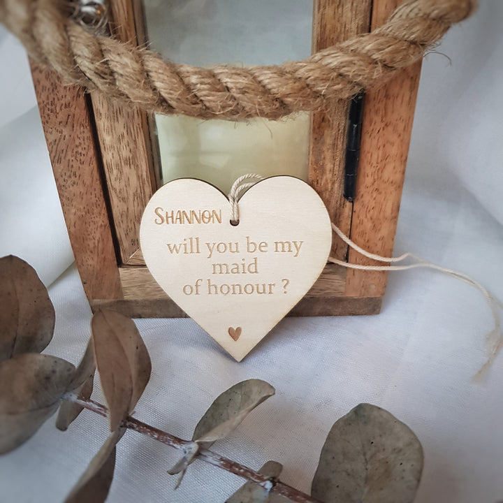 Personalised Will You Be My Flower Girl Plaque, Bride Squad Proposal Ornament, Wooden Rustic Keepsake, Maid of Honour, Bridesmaid