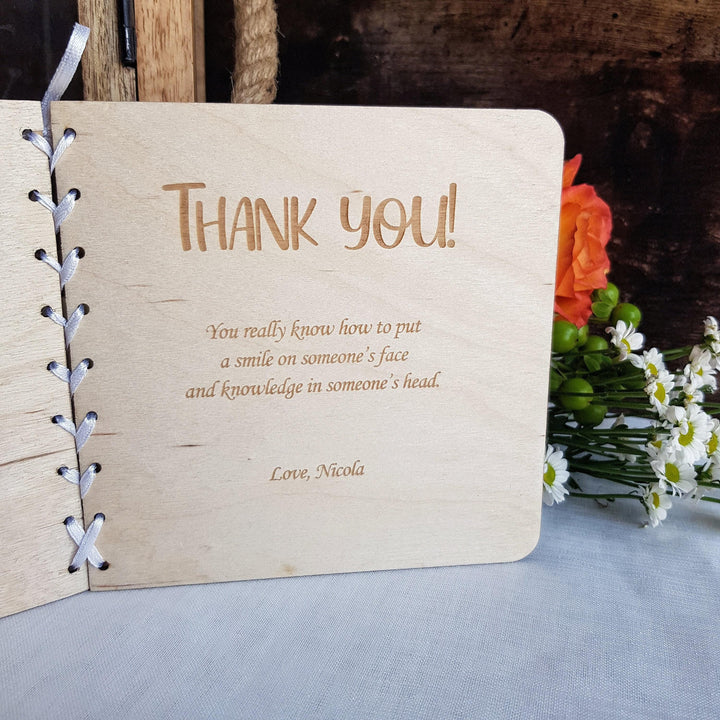 Personalized Wooden Rainbow Card for Teachers - End of School Keepsake Gift