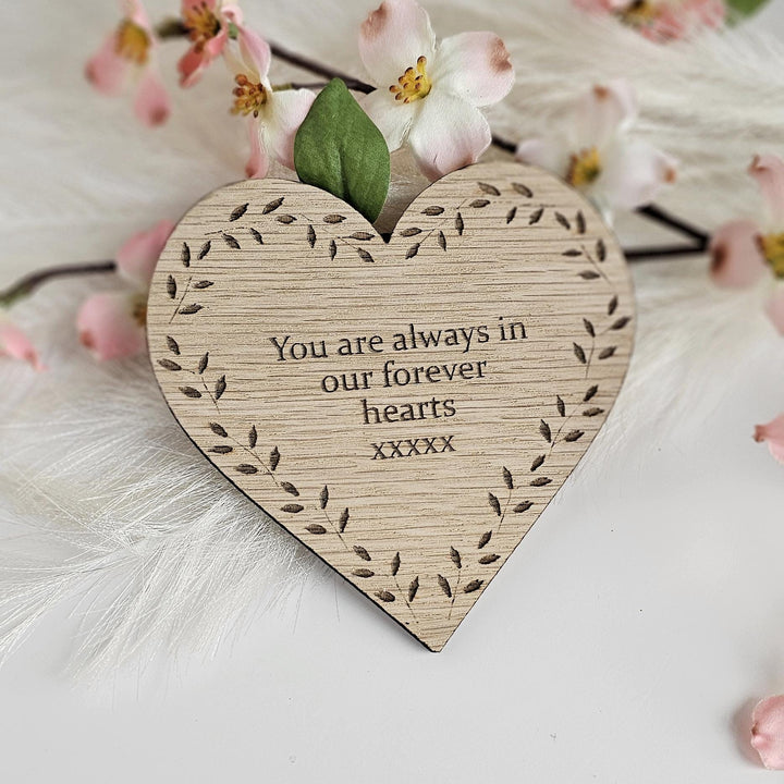 Personalized Rustic Wooden Heart Gift Tag - Laser Cut Keepsake Plaque