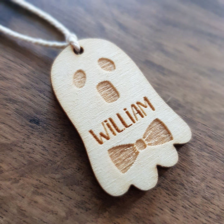 Personalised Halloween Basket Tags - Wooden Keepsake Gift Tags