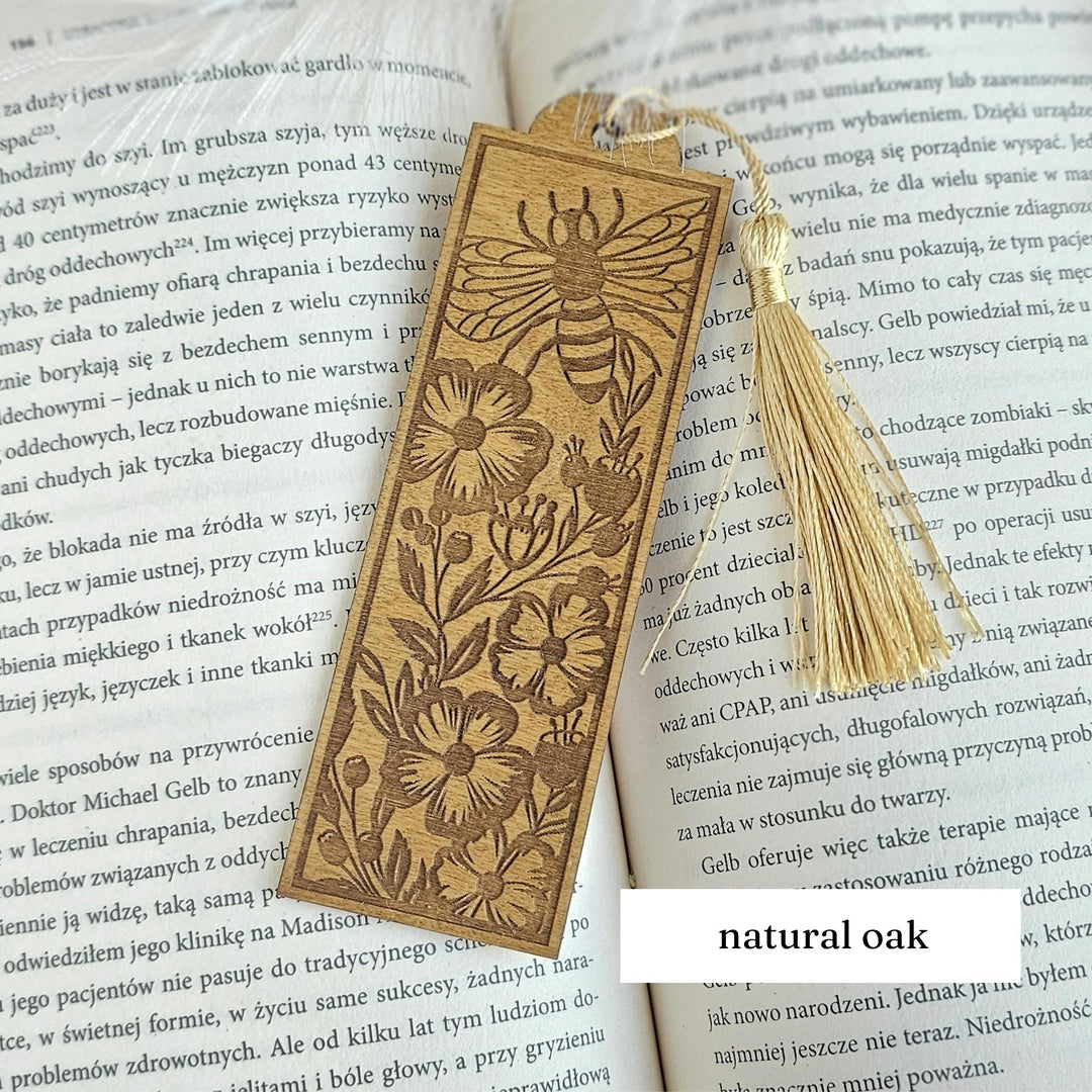 Bee Bookmark - Personalised Engraved Wooden Gift for Book Lovers