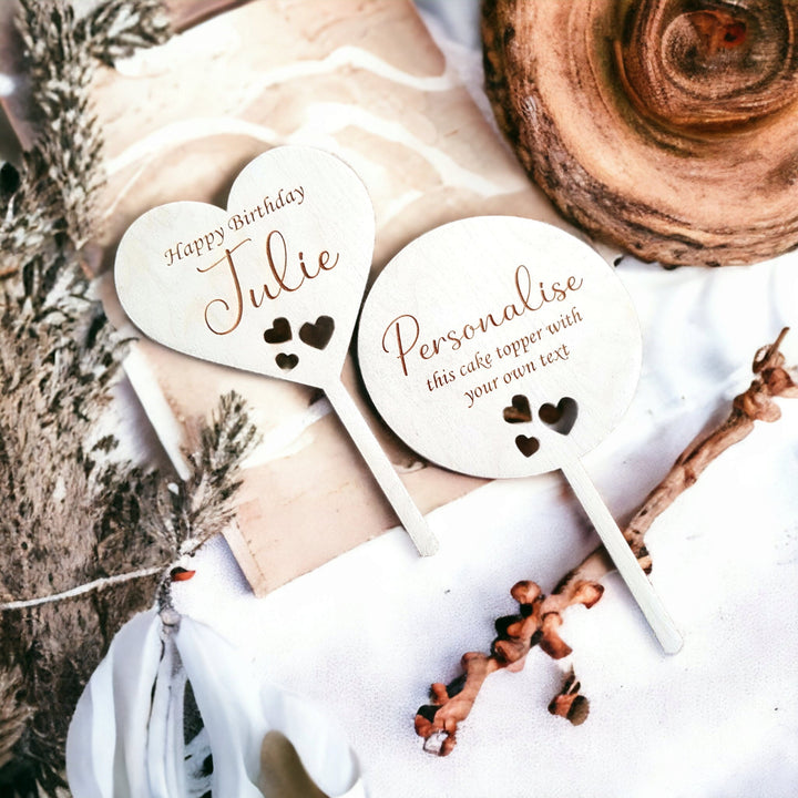 Personalised Cake Topper - Wooden Decoration - Birthday, Weddings, Anniversary, Baptism, First Holy Communion