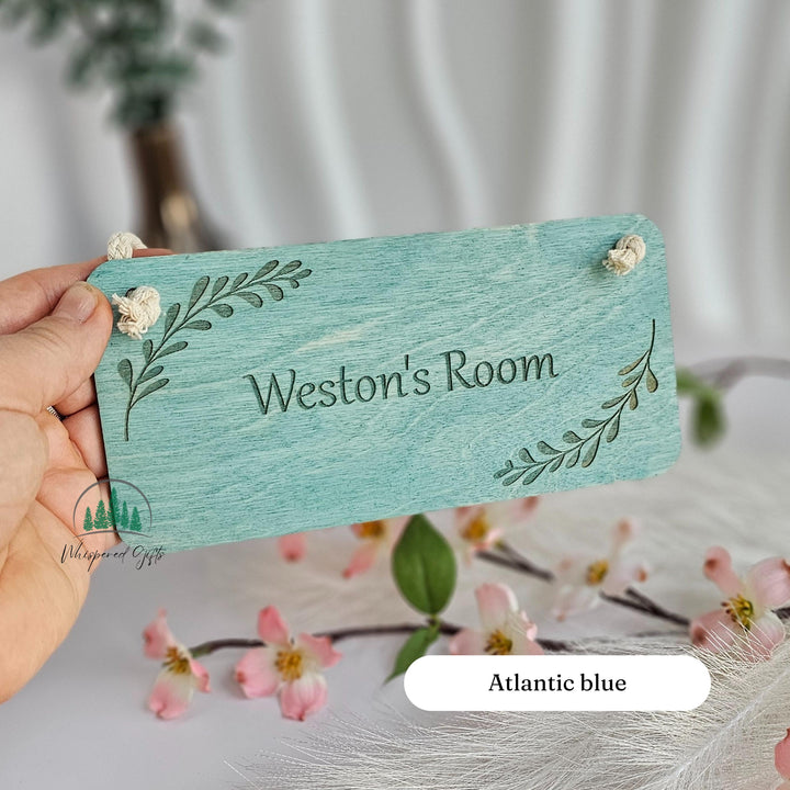 Personalised Rustic Wood Plaque: Laser Engraved Leaf Design