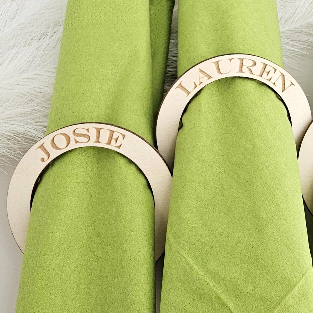 Personalised Wooden Napkin Rings - Rustic Wedding Table Decor, Christmas Dinner, Birthday Party, Anniversary Event, Table Place Setting