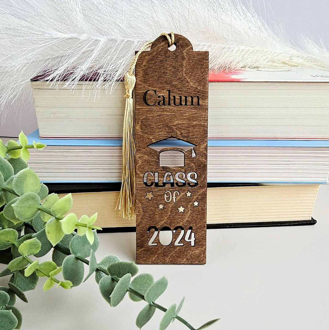 a bookmark with a picture of a camper on it