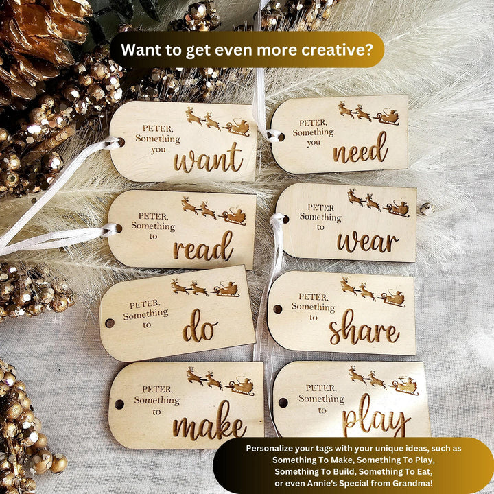 Personalized Wooden Christmas Gift Tags - Sustainable Holiday Decor