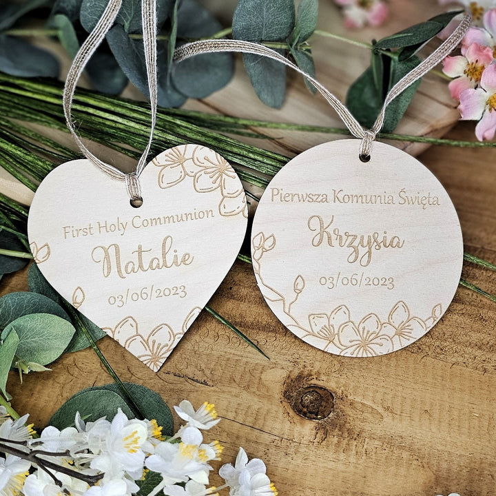 Personalised First Holy Communion Keepsake - Wooden Rustic Gift - Pamiatka Pierwszej Komunii Swietej - Baptism Christening Confirmation