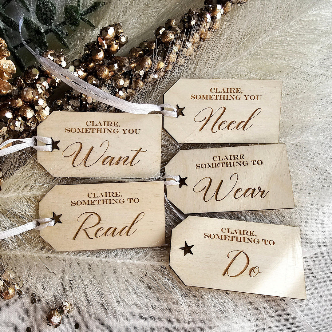 Personalised Wooden Christmas Gift Tags - Sustainable Reusable Holiday Tags