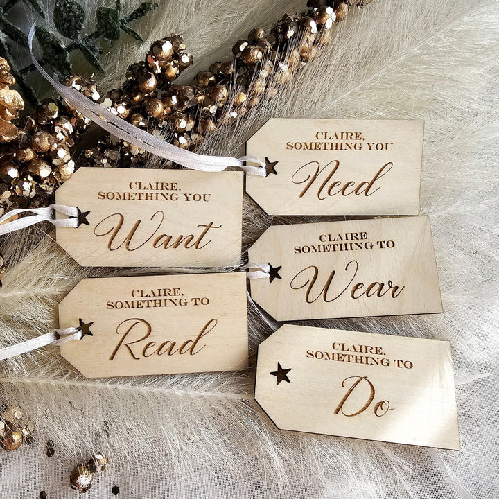 Personalised Wooden Christmas Gift Tags - Sustainable Reusable Holiday Tags