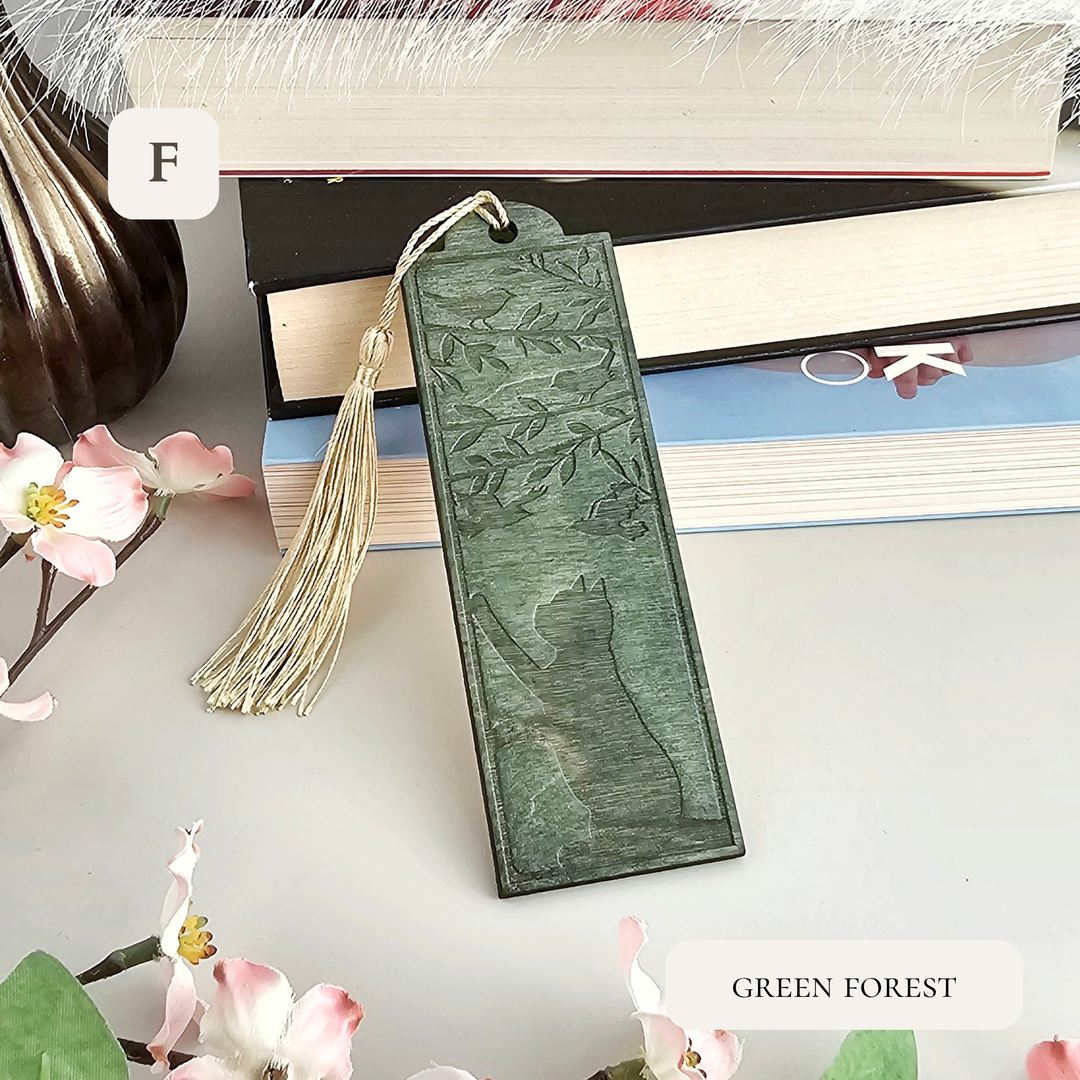 Personalised Wooden Cat Bookmark – Unique Handmade Gift for Readers