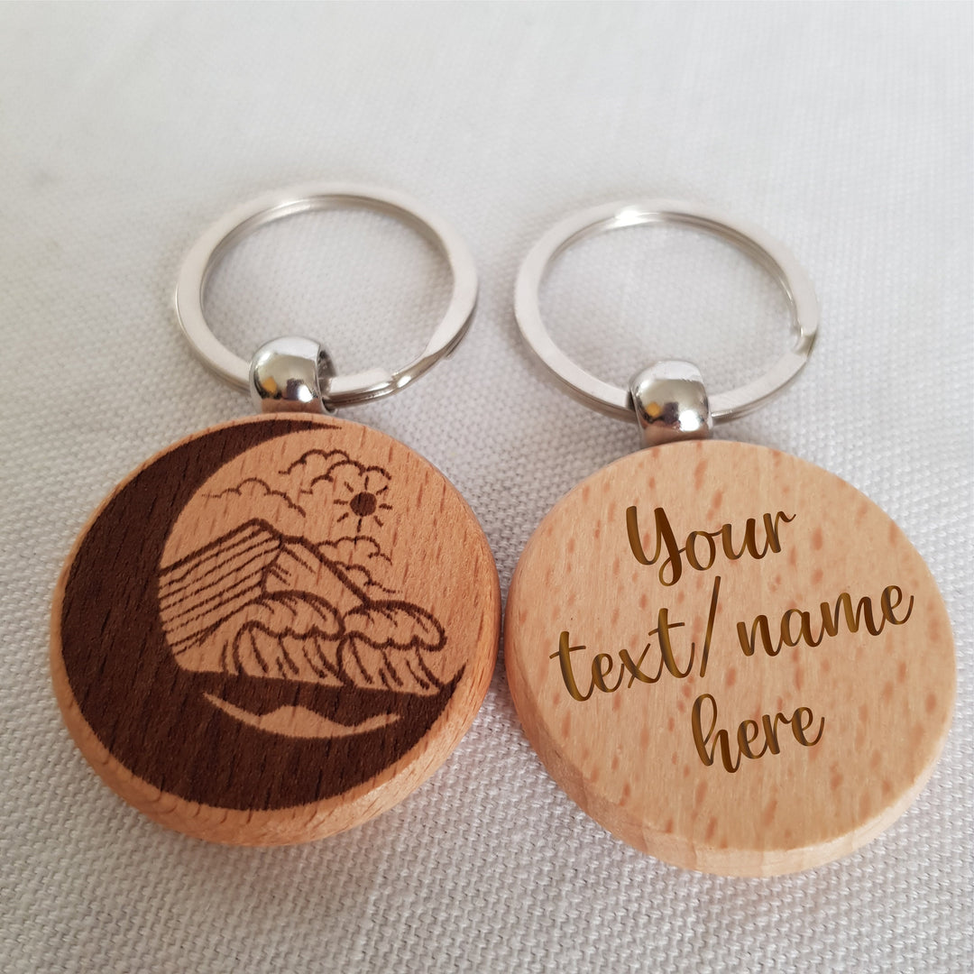 Personalised Wooden Keyring Adventure Awaits, Travel in Style, Travelers Gift