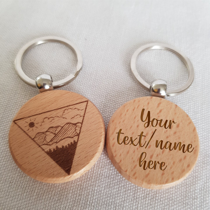 Personalised Wooden Keyring Adventure Awaits, Travel in Style, Travelers Gift