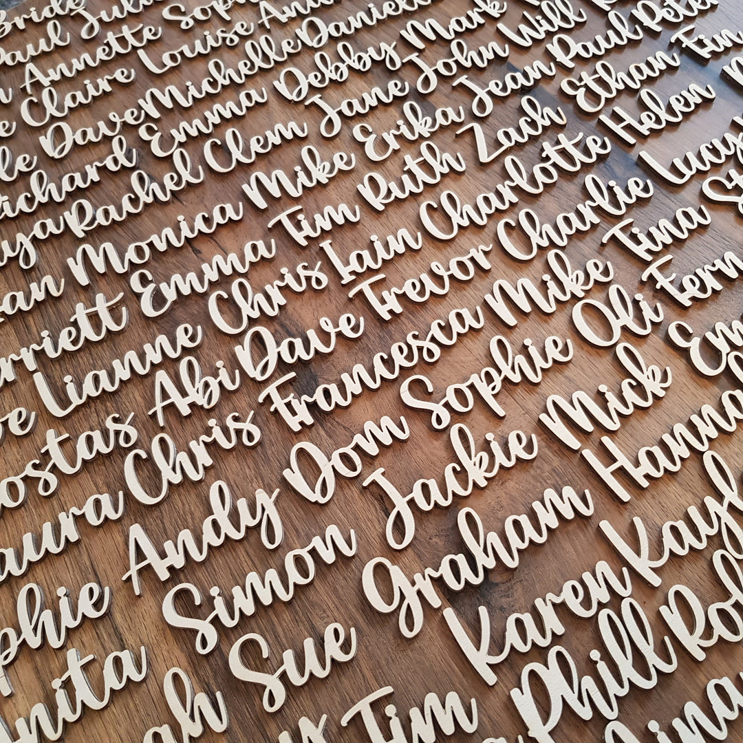 Rustic wood names / words - laser cut out