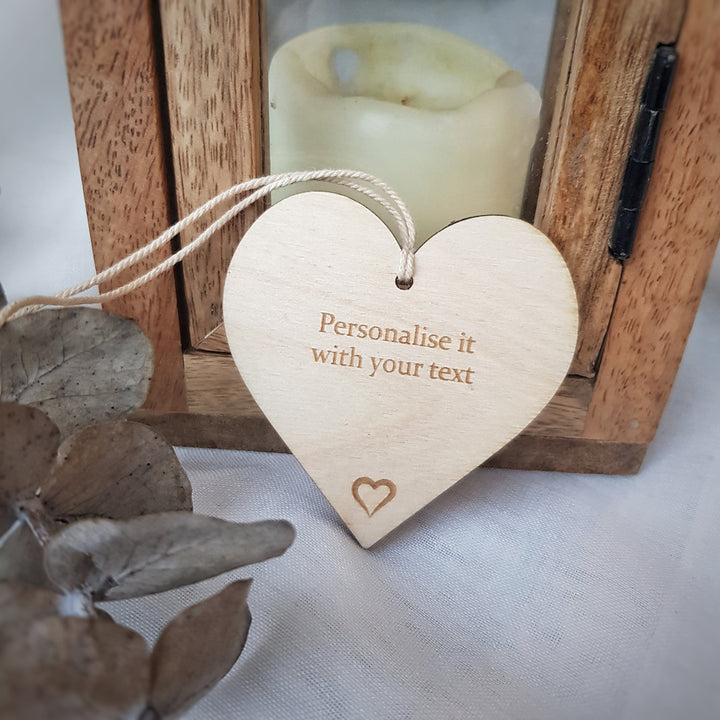 Personalised with own message gift tag - heart