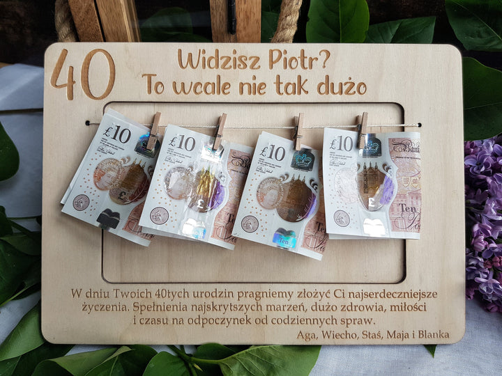 Personalised Birthday Money Frame Gift, Wooden Cash Frame Keepsake, Voucher Wallet, 20th 25th 30th 35th 40th 50th 60th - Any Age Birthday