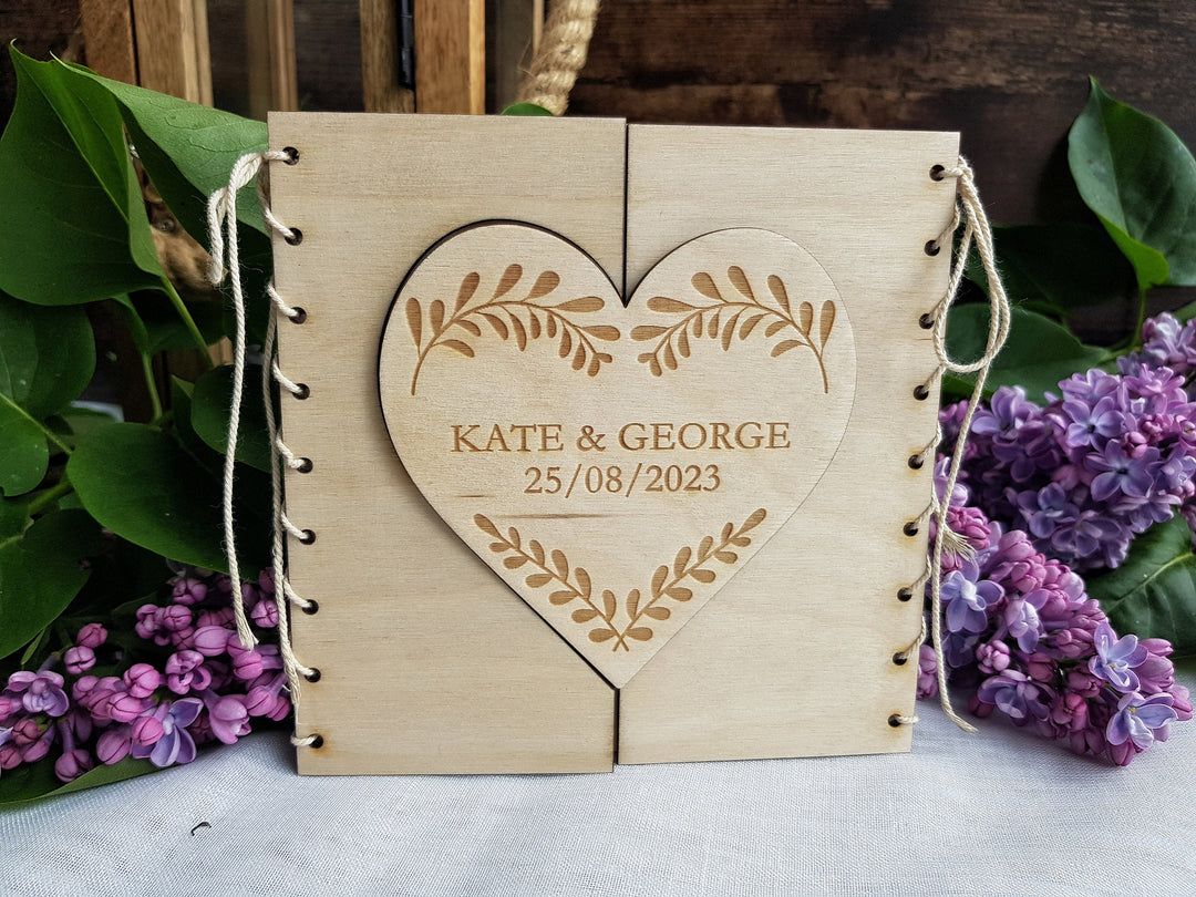 Personalised Wedding Wooden Card - Rustic Keepsake