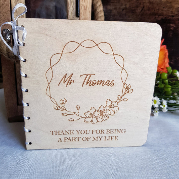 Personalised Card with Rustic Floral Wreath