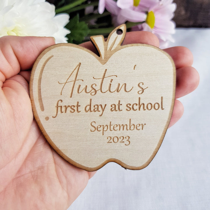 Personalised First Day at School Wooden Keepsake Plaque - Laser Cut and Engraved - Nursery or Pre-School Decor, Back to School Gift