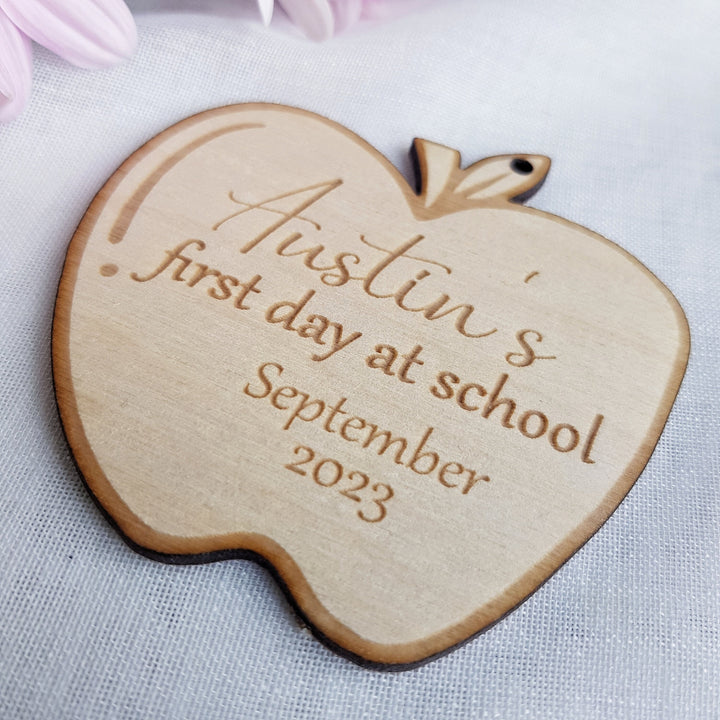 Personalised First Day at School Wooden Keepsake Plaque - Laser Cut and Engraved - Nursery or Pre-School Decor, Back to School Gift