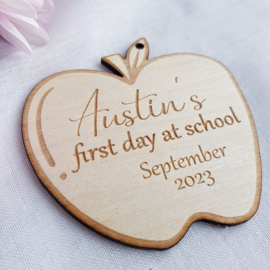 Personalised First Day at School Wooden Keepsake Plaque - Laser Cut and Engraved - Nursery or Pre-School Decor, Back to School Gift