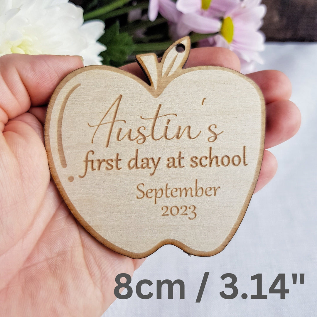 Personalised First Day at School Wooden Keepsake Plaque - Laser Cut and Engraved - Nursery or Pre-School Decor, Back to School Gift