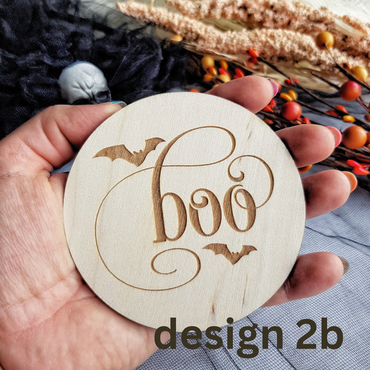 Boo Personalised Wooden First Halloween Disc - Perfect Photo Prop for your Little One and more