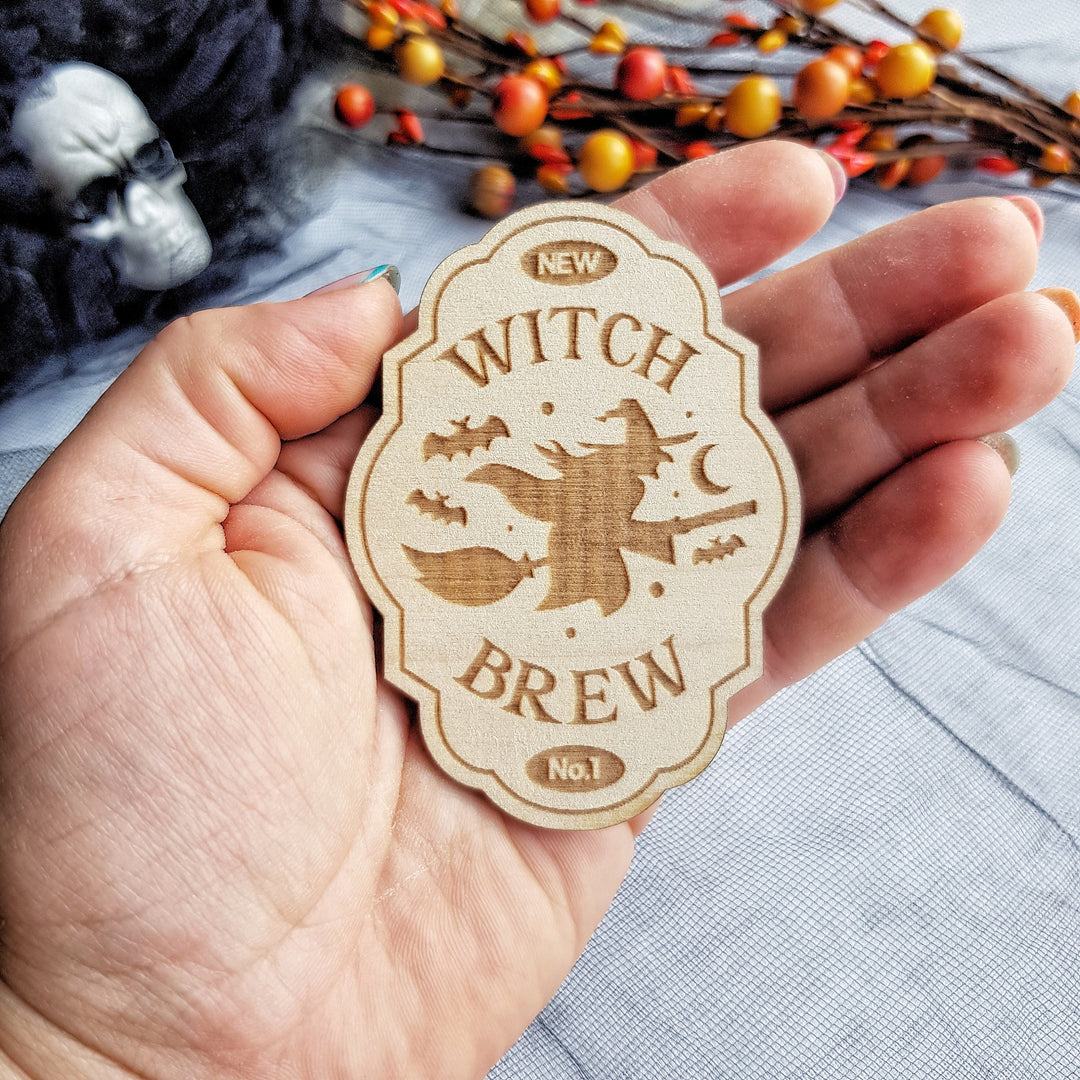 Vintage-Inspired Halloween Wooden Labels - Set of 6 Apothecary Potion Labels - Pumpkin Brew