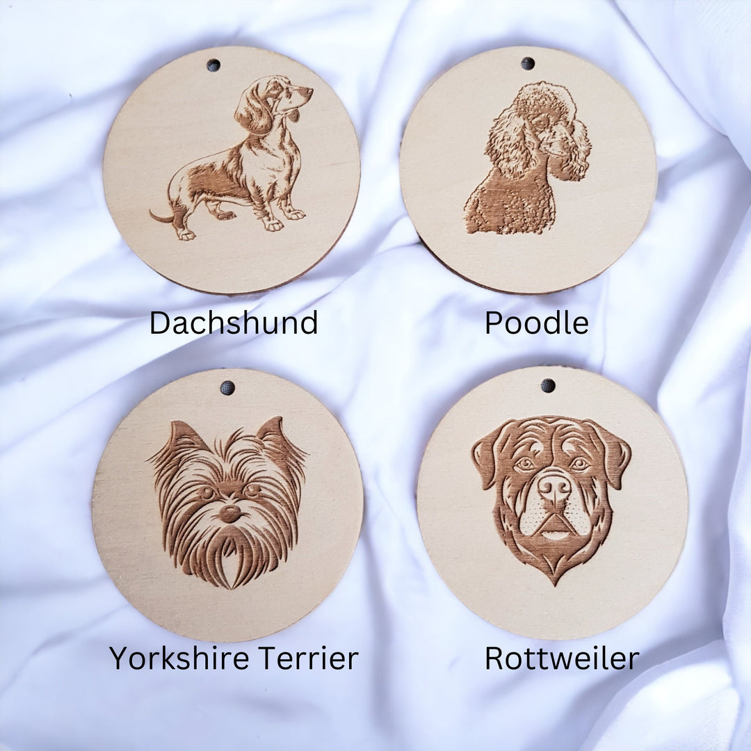 Christmas Personalised Dog Bauble - Tree Decoration Keepsake, Pet Festive Ornament - Various Breeds