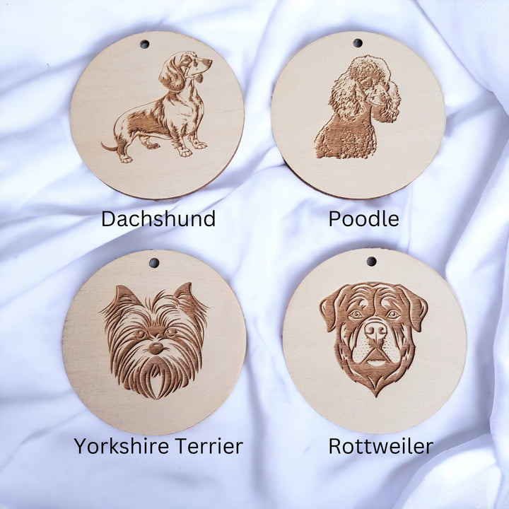 Christmas Personalised Dog Bauble - Tree Decoration Keepsake, Pet Festive Ornament - Various Breeds