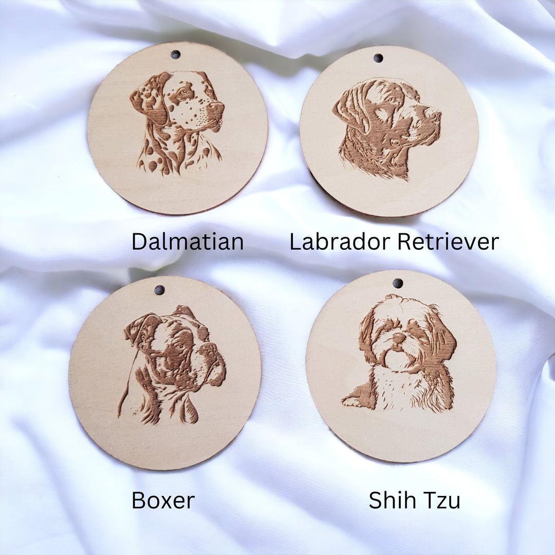 Christmas Personalised Dog Bauble - Tree Decoration Keepsake, Pet Festive Ornament - Various Breeds