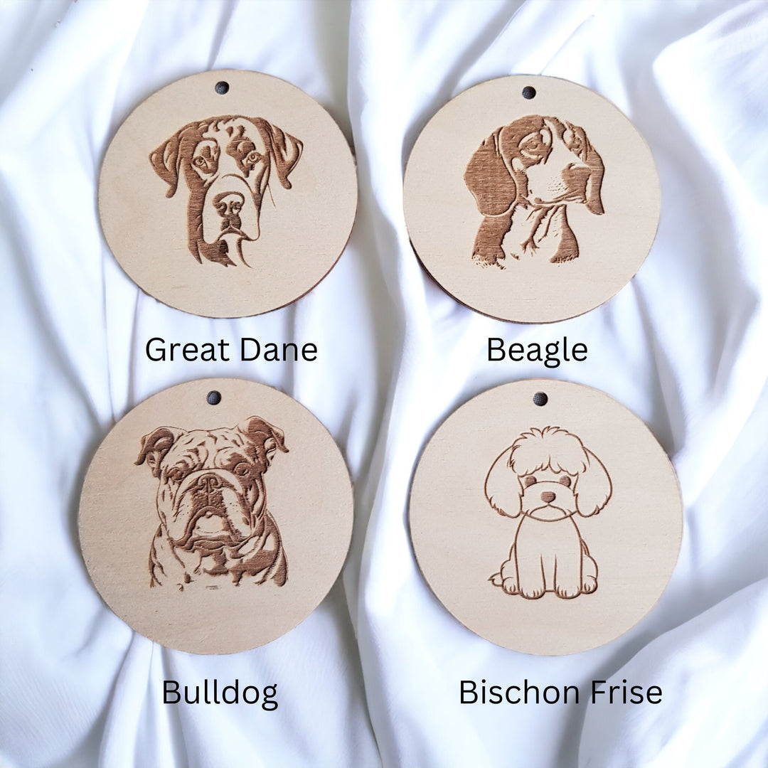 Christmas Personalised Dog Bauble - Tree Decoration Keepsake, Pet Festive Ornament - Various Breeds